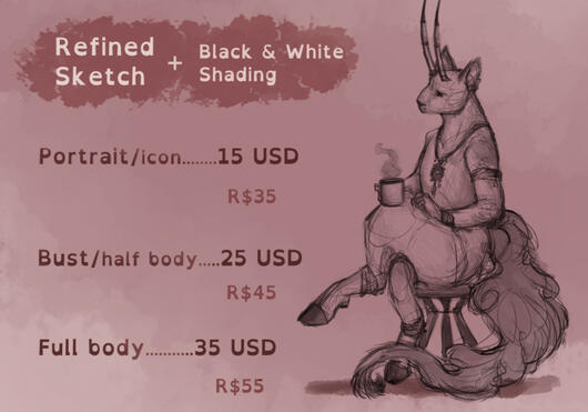 Refined Sketch + B&W Shading